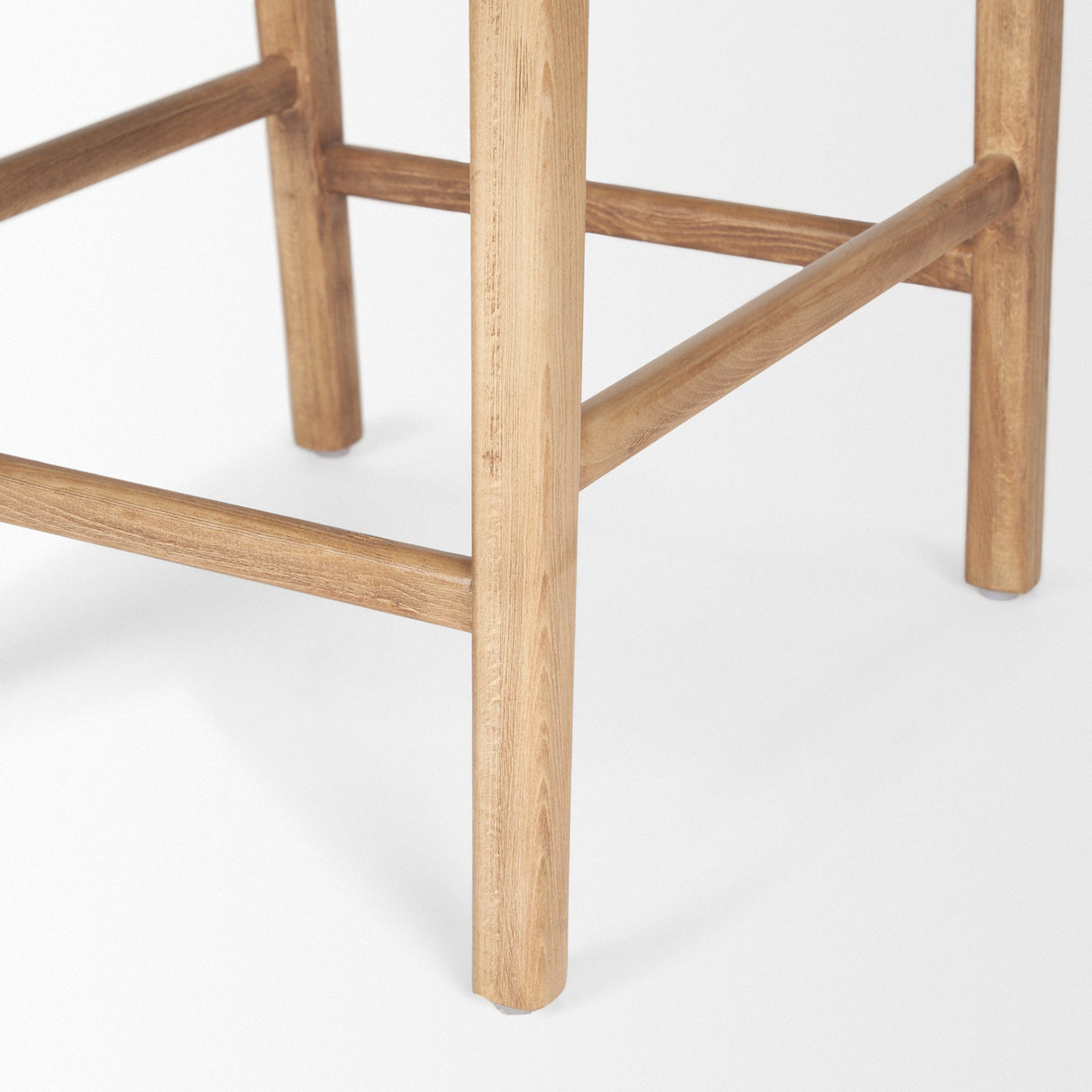 Shane Brown Wood w/ Woven Brown Leather Counter Stool by Mercana at Eve Furniture