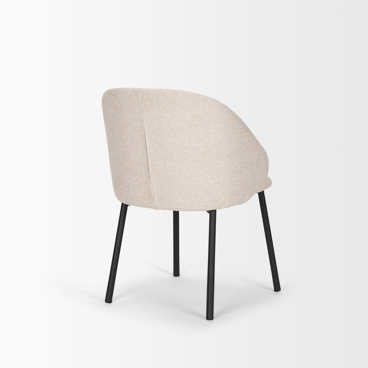 Shannon Dining Chair w/ Oatmeal Fabric & Matte Black Metal, Set of 2 by Mercana at Eve Furniture