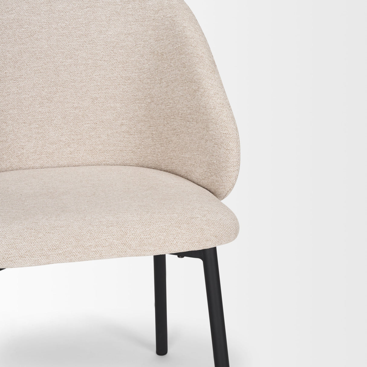 Shannon Dining Chair w/ Oatmeal Fabric & Matte Black Metal, Set of 2 by Mercana at Eve Furniture