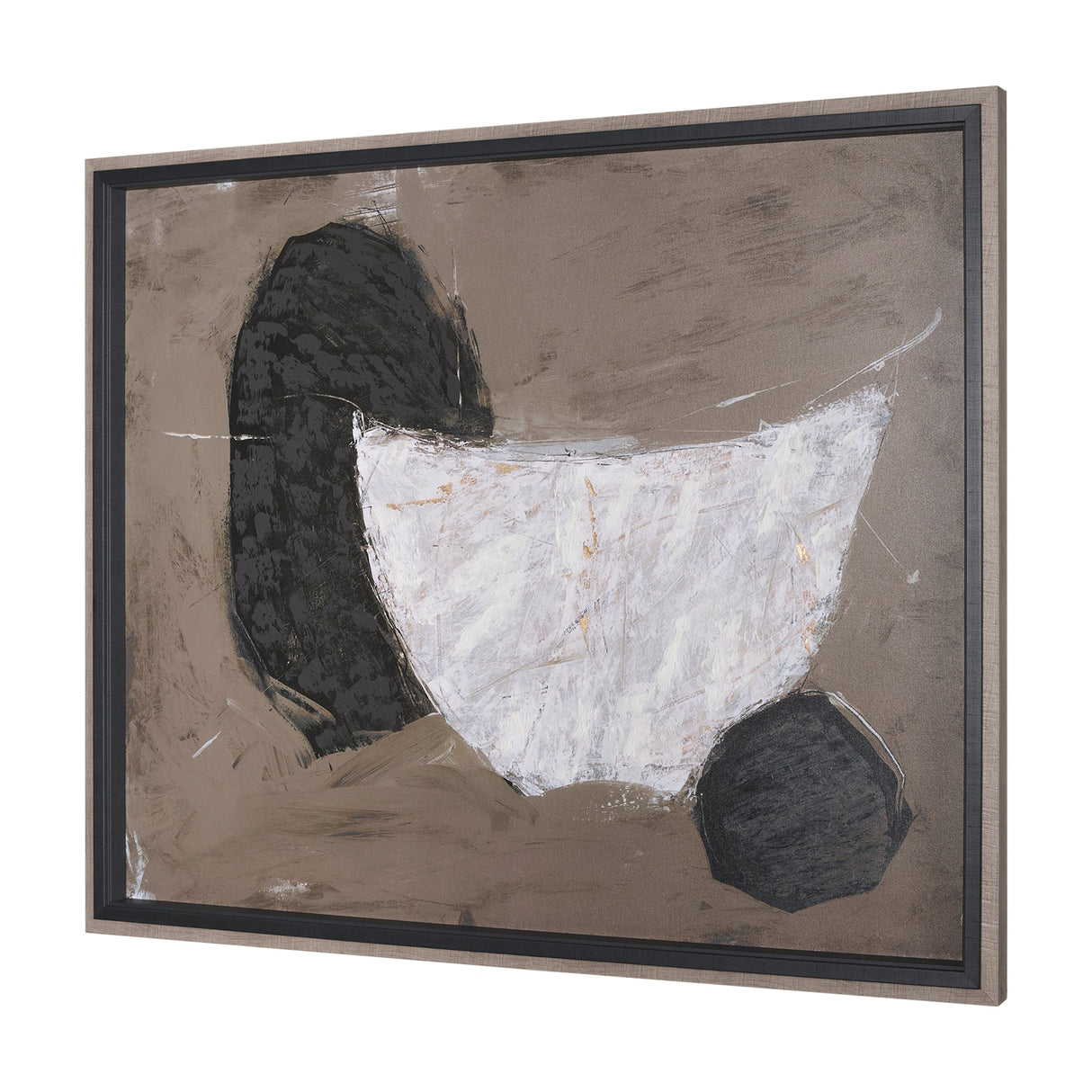 Shaped & Balance II by Mercana Studio a Hand Embellished Textured Framed Art Print by Mercana at Eve Furniture
