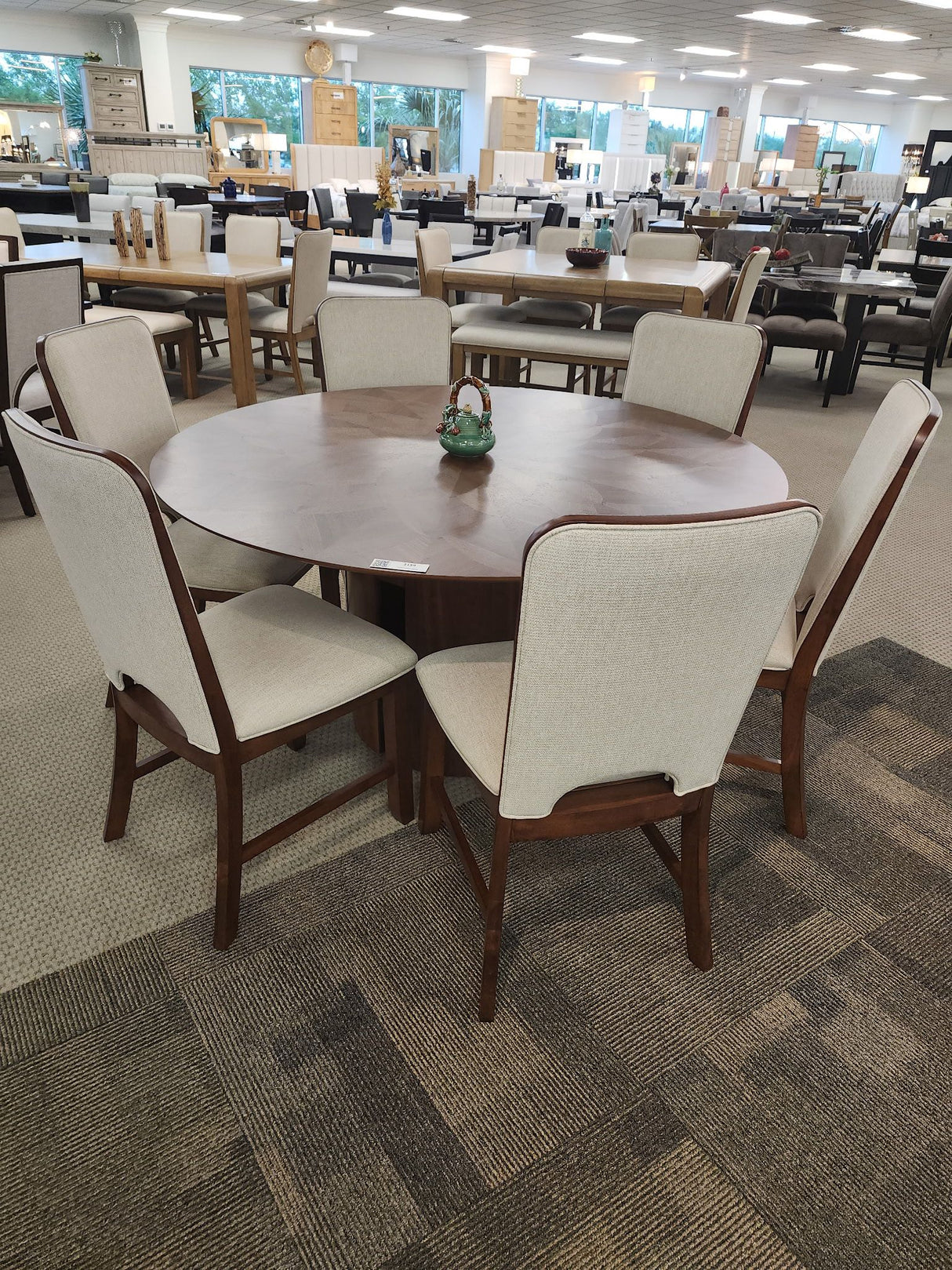 Shari Brown/Beige 5-Piece Round Dining Set by Crown Mark at Eve Furniture