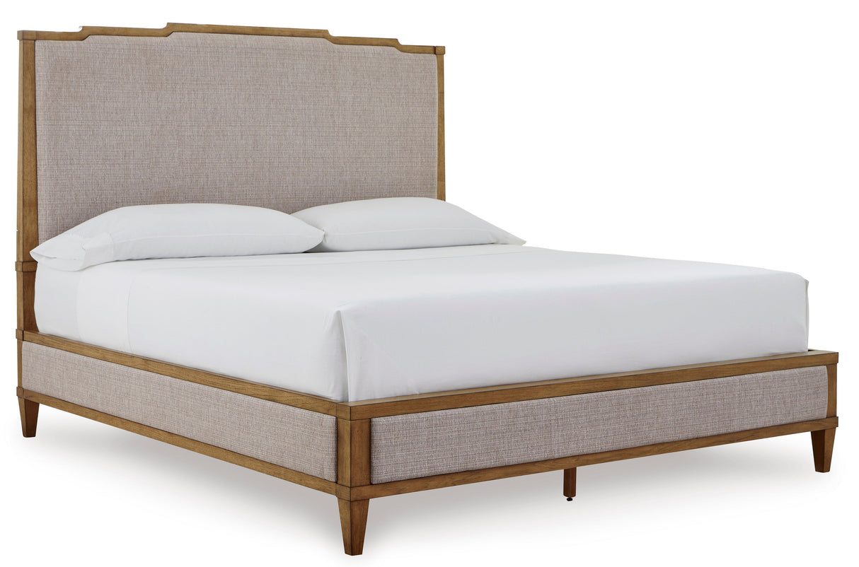 Sharlance Light Brown Queen Upholstered Panel Bed by Ashley at Eve Furniture