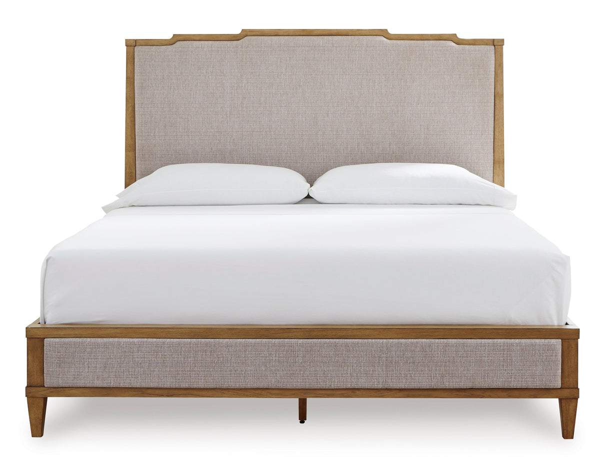 Sharlance Light Brown Queen Upholstered Panel Bed by Ashley at Eve Furniture