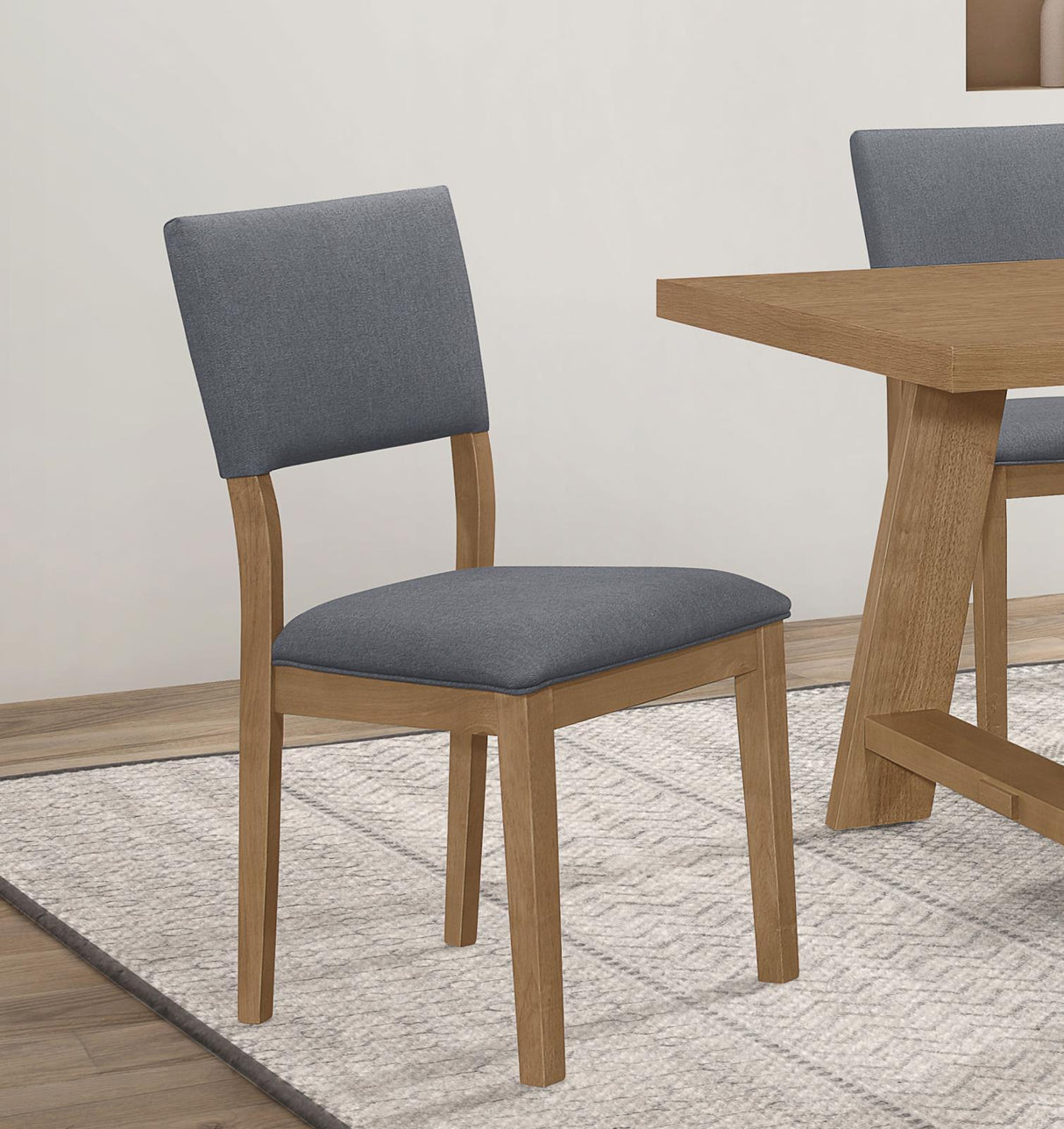 Sharon Open Back Padded Upholstered Dining Side Chair Blue and Brown (Set of 2) by Coaster at Eve Furniture