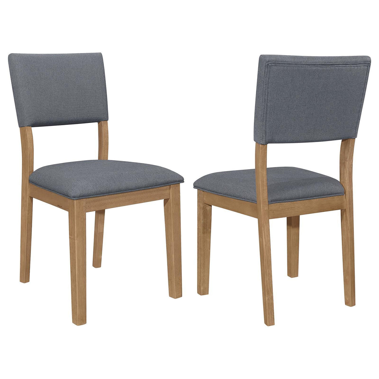 Sharon Open Back Padded Upholstered Dining Side Chair Blue and Brown (Set of 2) by Coaster at Eve Furniture