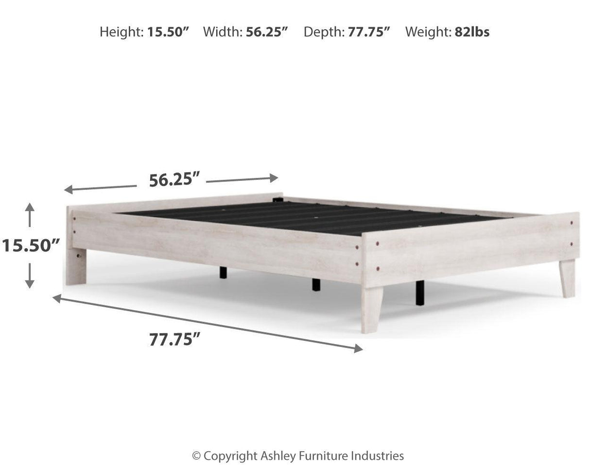 Shawburn Full Platform Bed with Dresser in Whitewash by Ashley at Eve Furniture