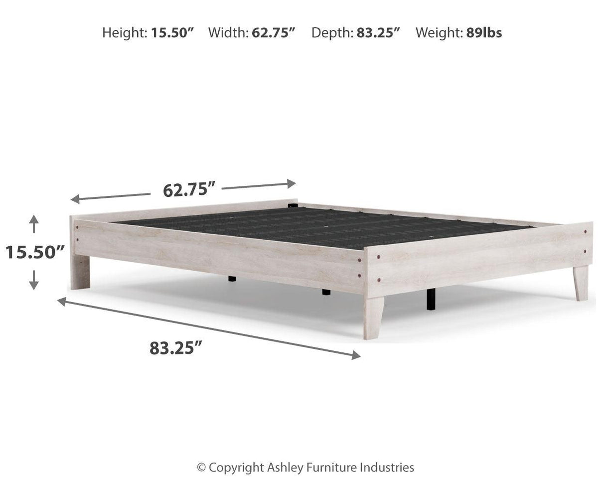 Shawburn Queen Platform Bed with Dresser in Whitewash by Ashley at Eve Furniture