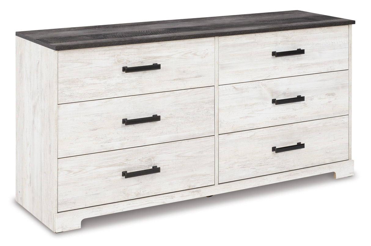 Shawburn Queen Platform Bed with Dresser in Whitewash by Ashley at Eve Furniture
