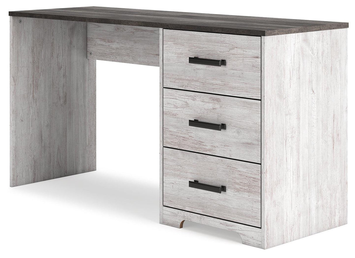 Shawburn White/Dark Charcoal Gray 54" Home Office Desk by Ashley at Eve Furniture