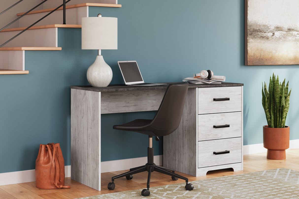 Shawburn White/Dark Charcoal Gray 54" Home Office Desk by Ashley at Eve Furniture