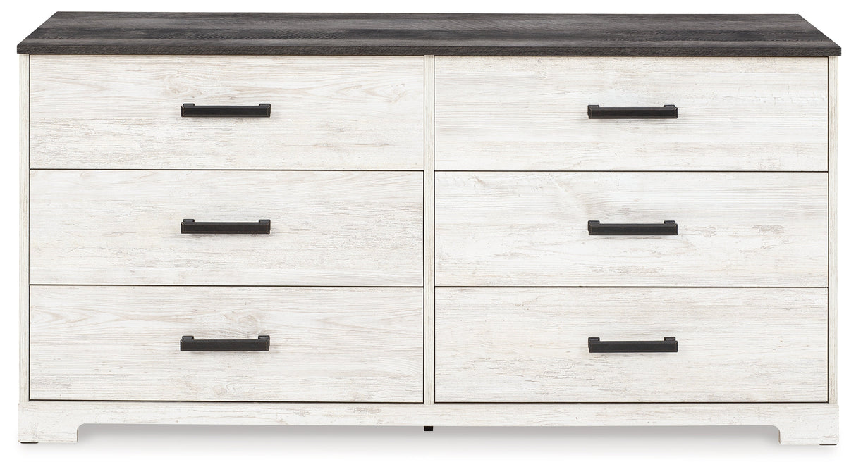 Shawburn Whitewash Crossbuck/Charcoal Gray Platform Bedroom Set by Ashley at Eve Furniture