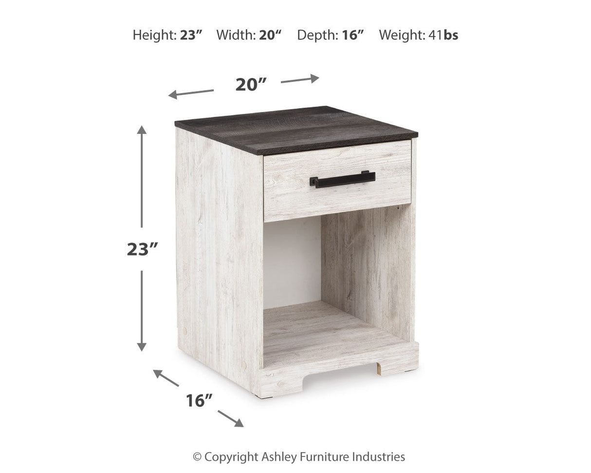 Shawburn Whitewash Crossbuck/Charcoal Gray Platform Bedroom Set by Ashley at Eve Furniture
