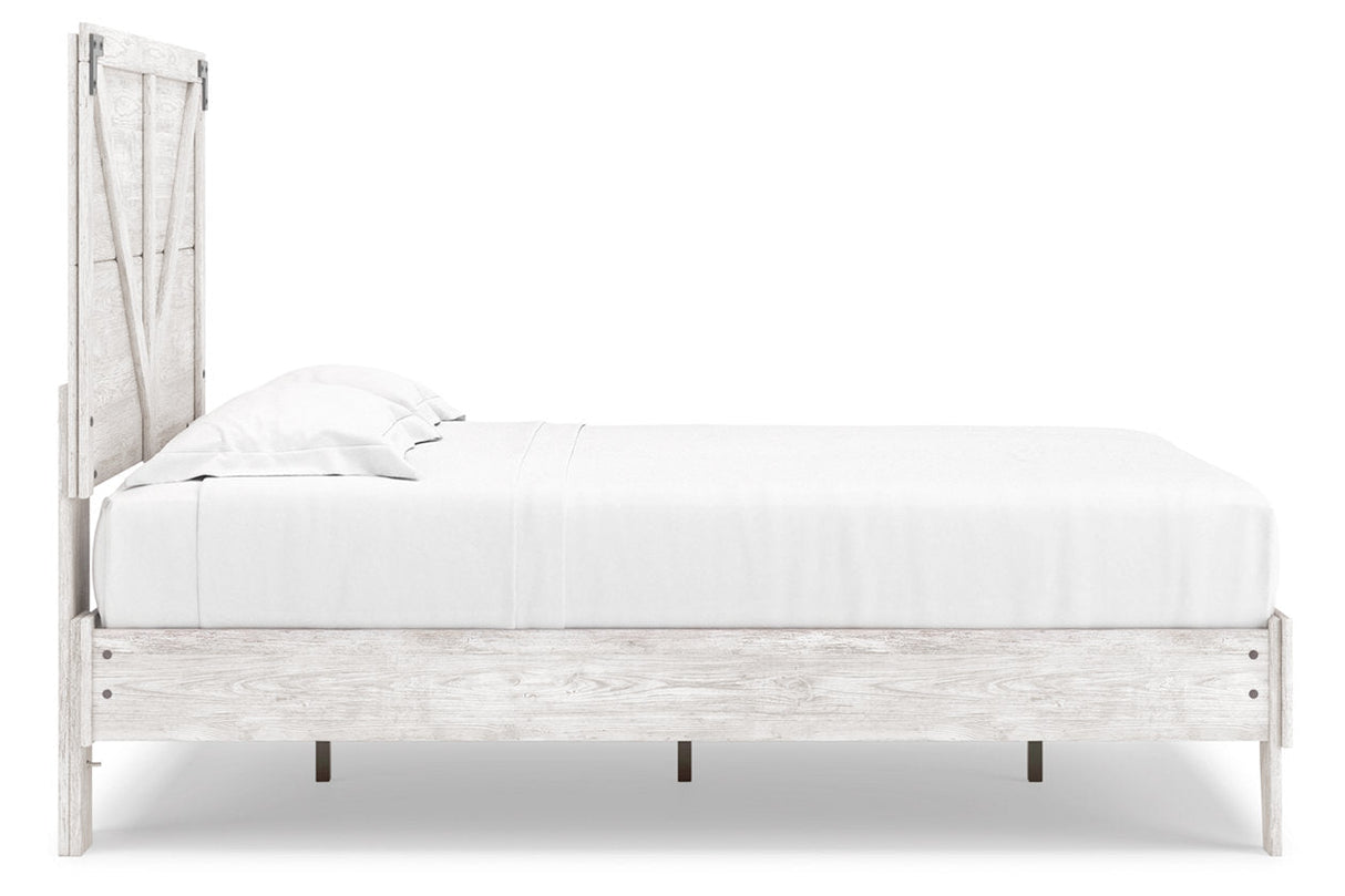 Shawburn Whitewash Crossbuck/Charcoal Gray Youth Platform Bedroom Set by Ashley at Eve Furniture