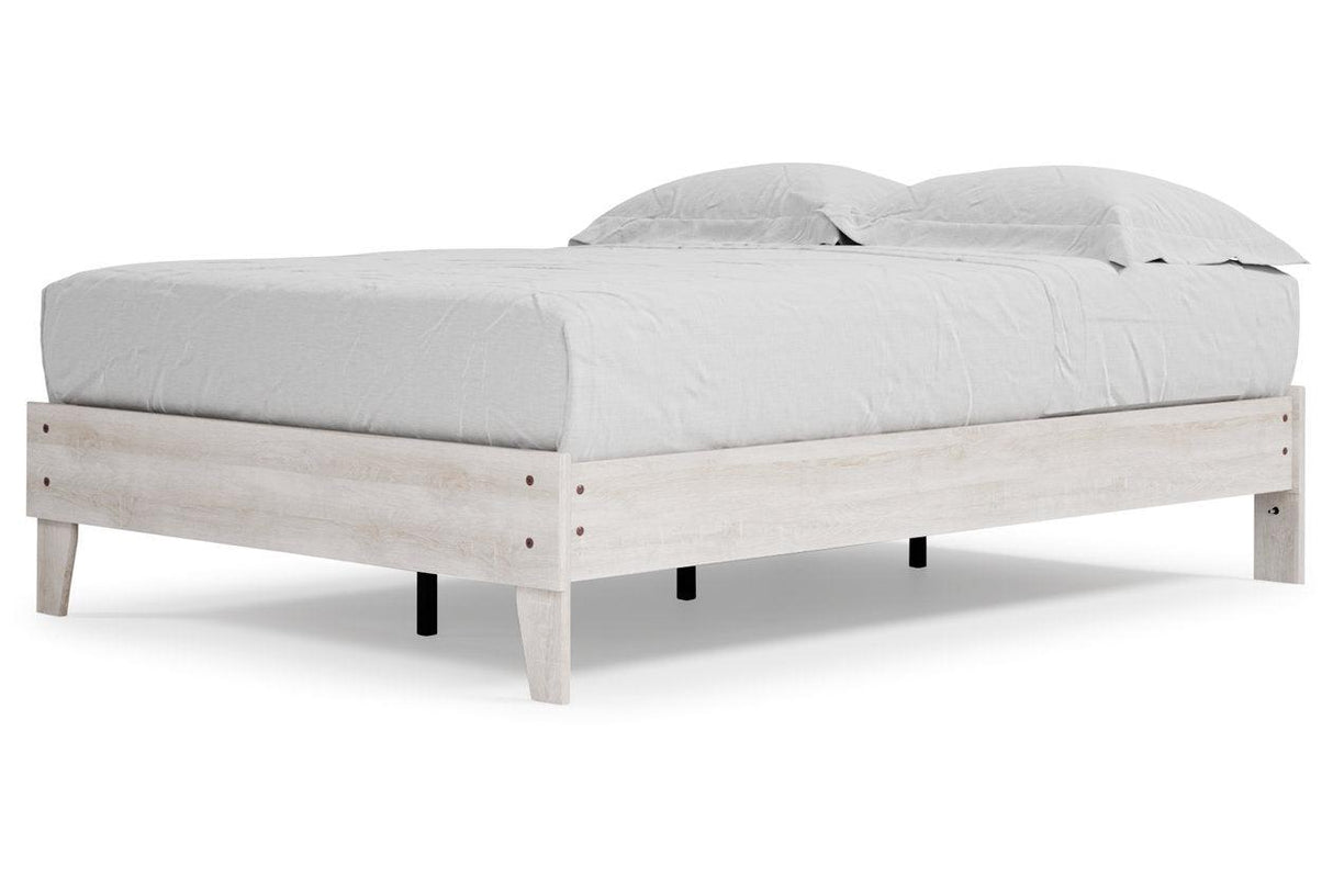 Shawburn Whitewash Full Platform Bed by Ashley at Eve Furniture