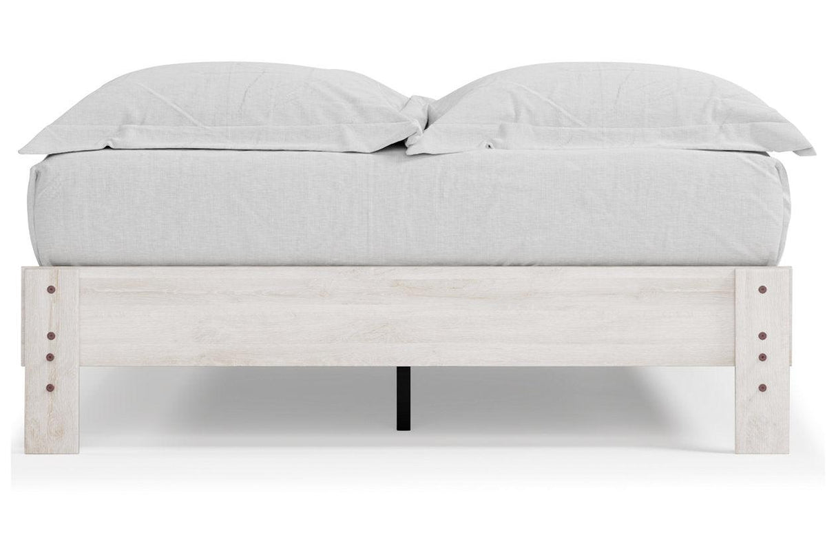 Shawburn Whitewash Queen Platform Bed by Ashley at Eve Furniture