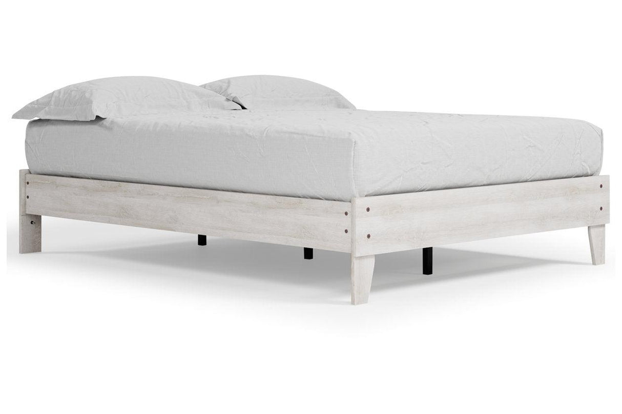 Shawburn Whitewash Queen Platform Bed by Ashley at Eve Furniture