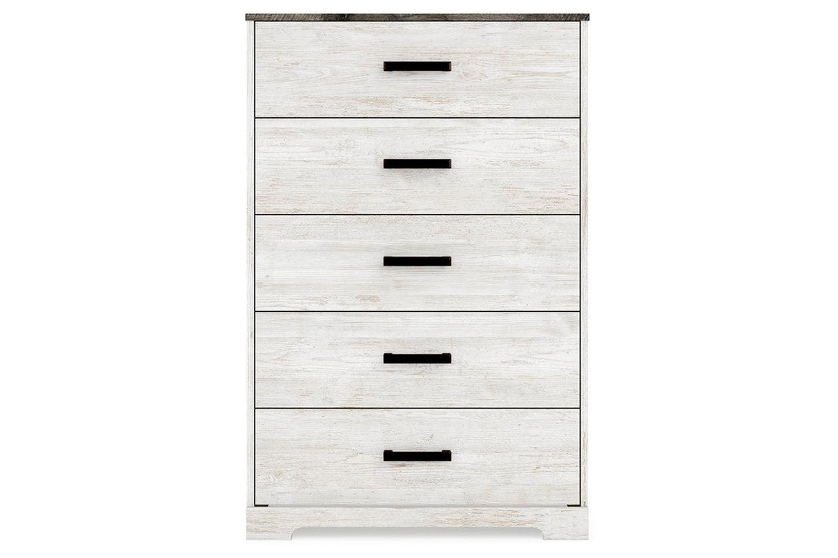 Shawburn Whitewash/Charcoal Gray Chest of Drawers by Ashley at Eve Furniture