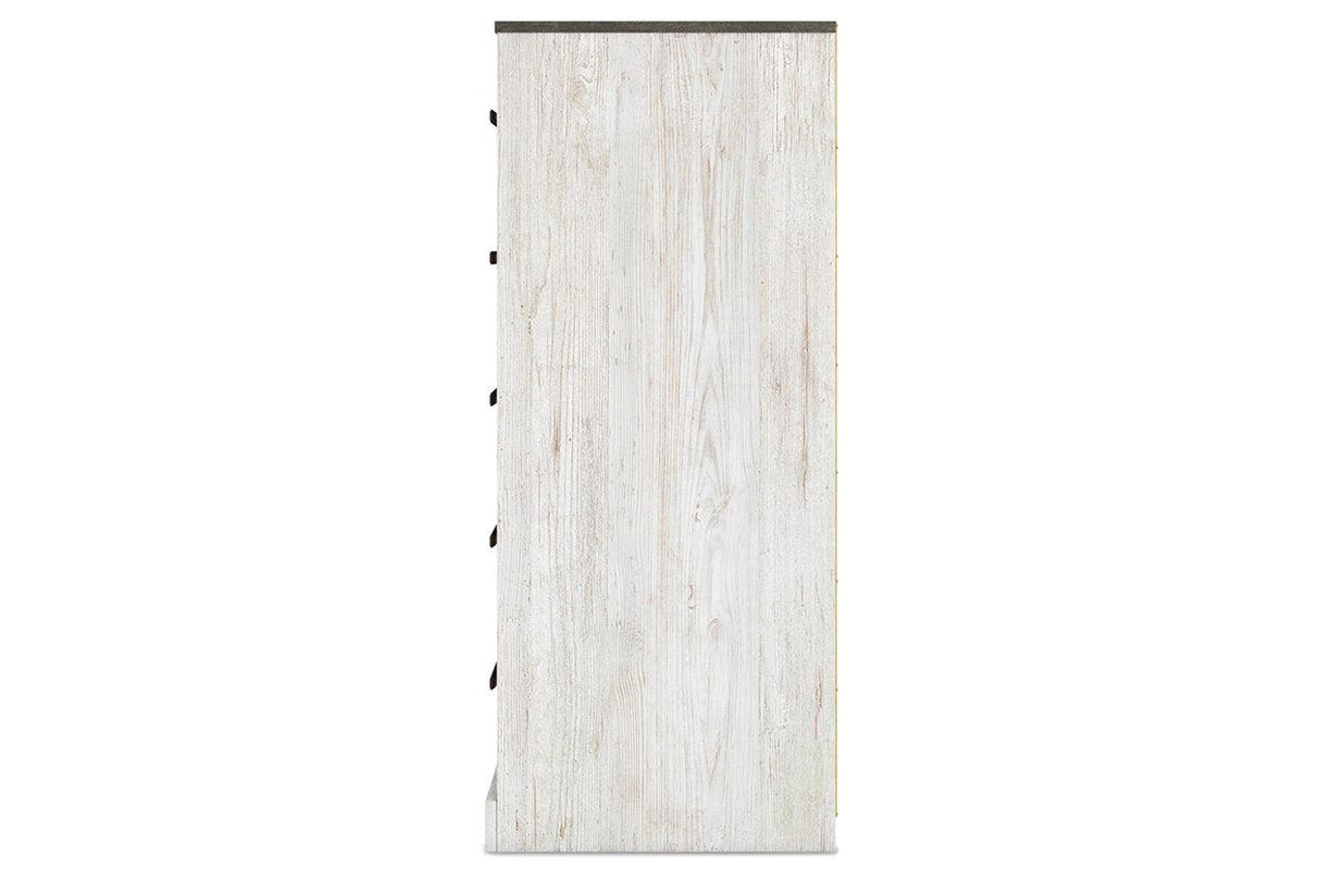 Shawburn Whitewash/Charcoal Gray Chest of Drawers by Ashley at Eve Furniture