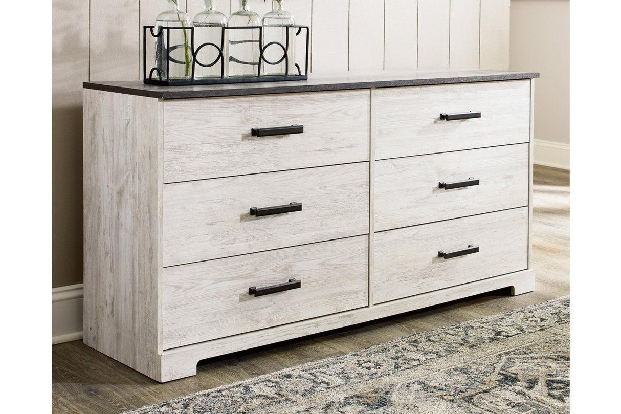 Shawburn Whitewash/Charcoal Gray Dresser by Ashley at Eve Furniture