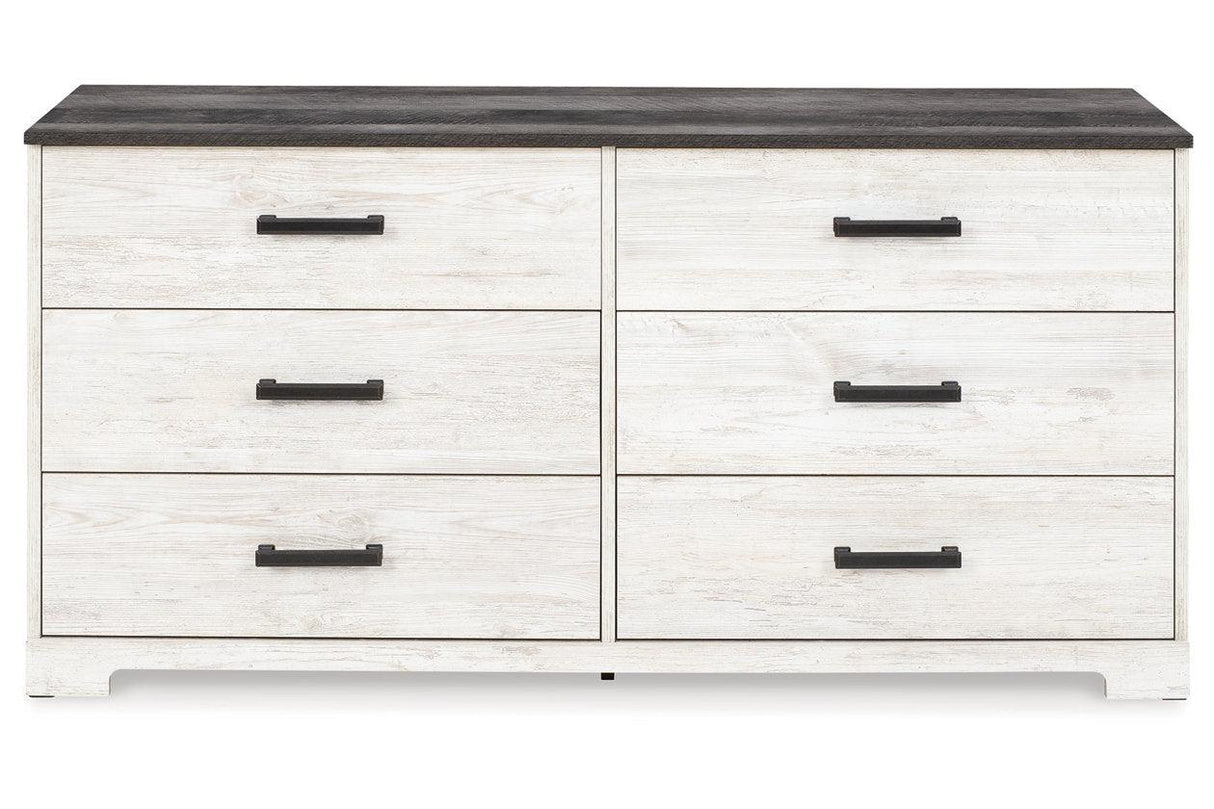Shawburn Whitewash/Charcoal Gray Dresser by Ashley at Eve Furniture