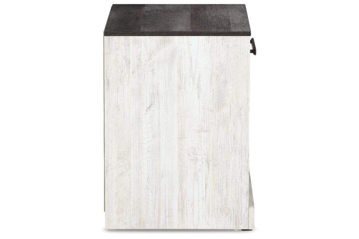Shawburn Whitewash/Charcoal Gray Nightstand by Ashley at Eve Furniture