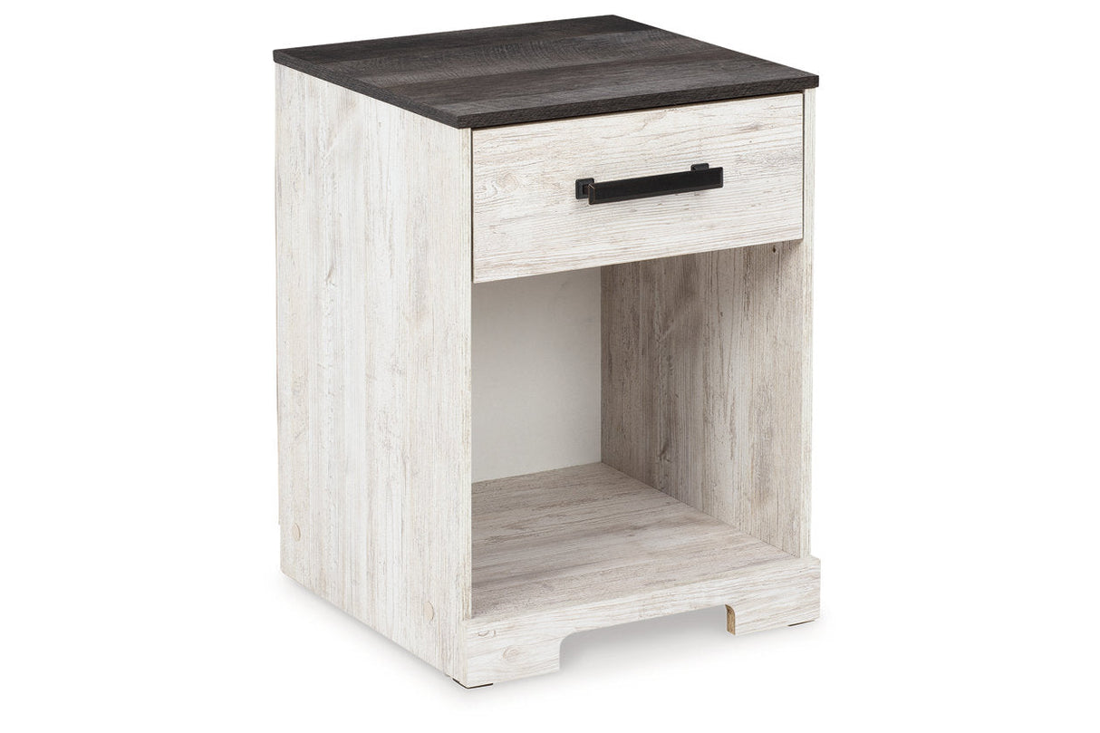 Shawburn Whitewash/Charcoal Gray Nightstand by ASHLEY FURNITURE at Eve Furniture