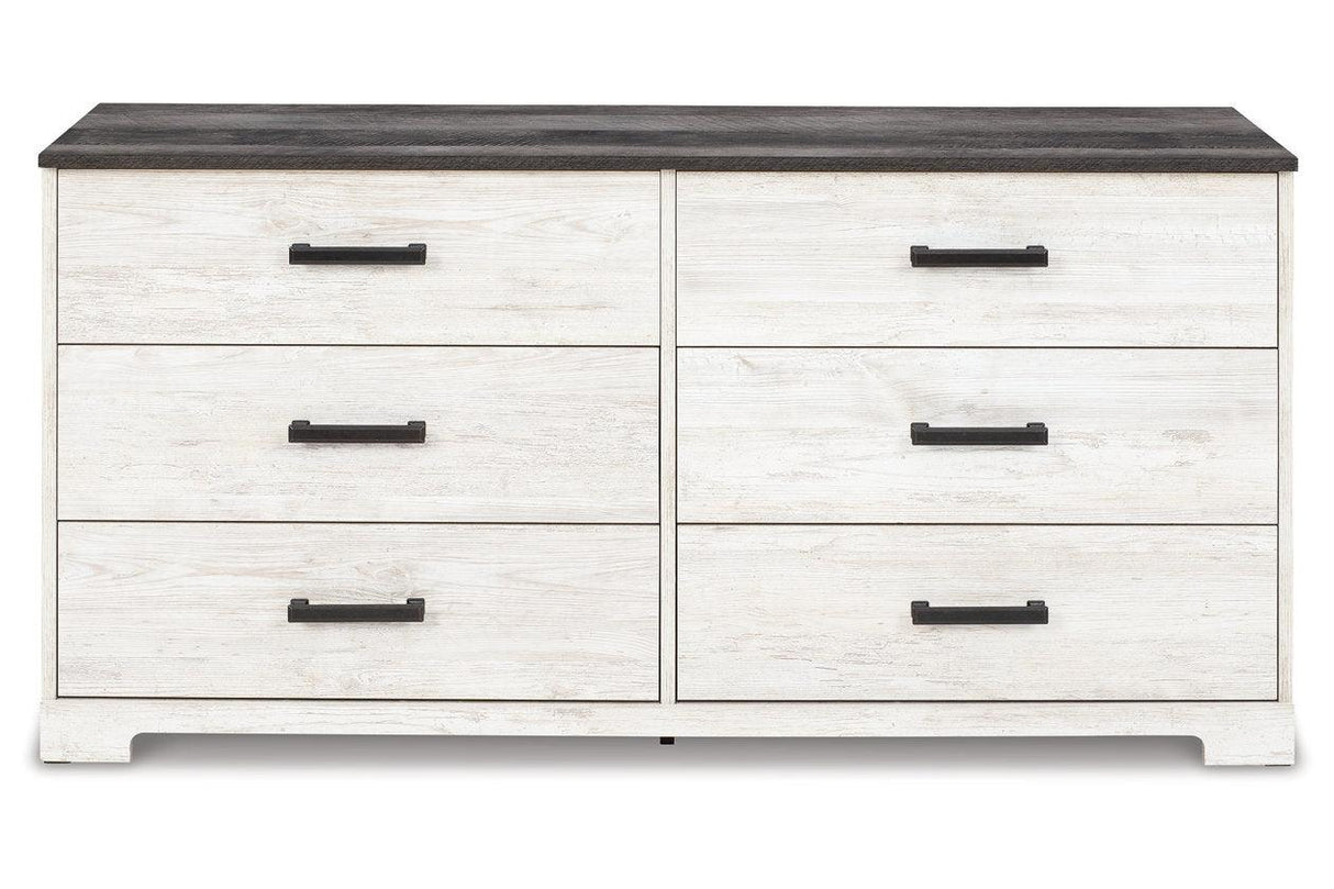 Shawburn Whitewash/Charcoal Gray Dresser by Ashley at Eve Furniture