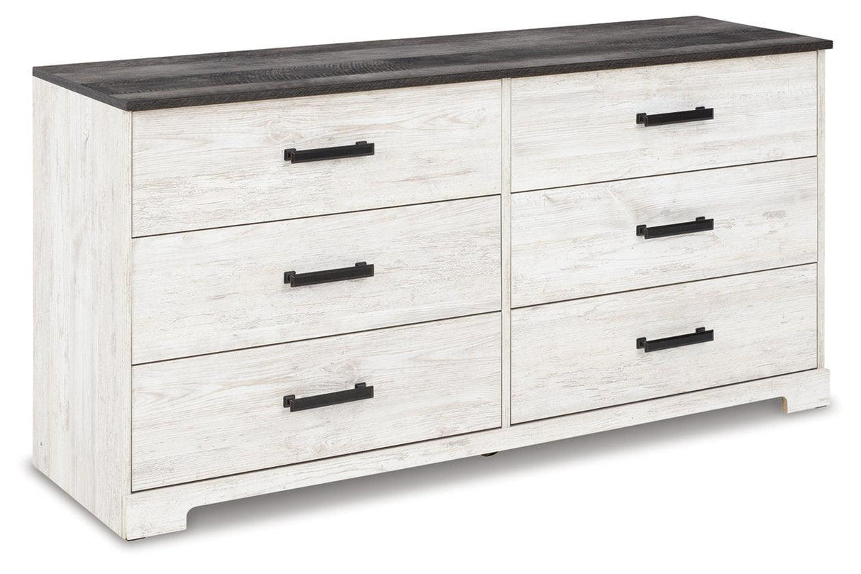 Shawburn Whitewash/Charcoal Gray Dresser by Ashley at Eve Furniture