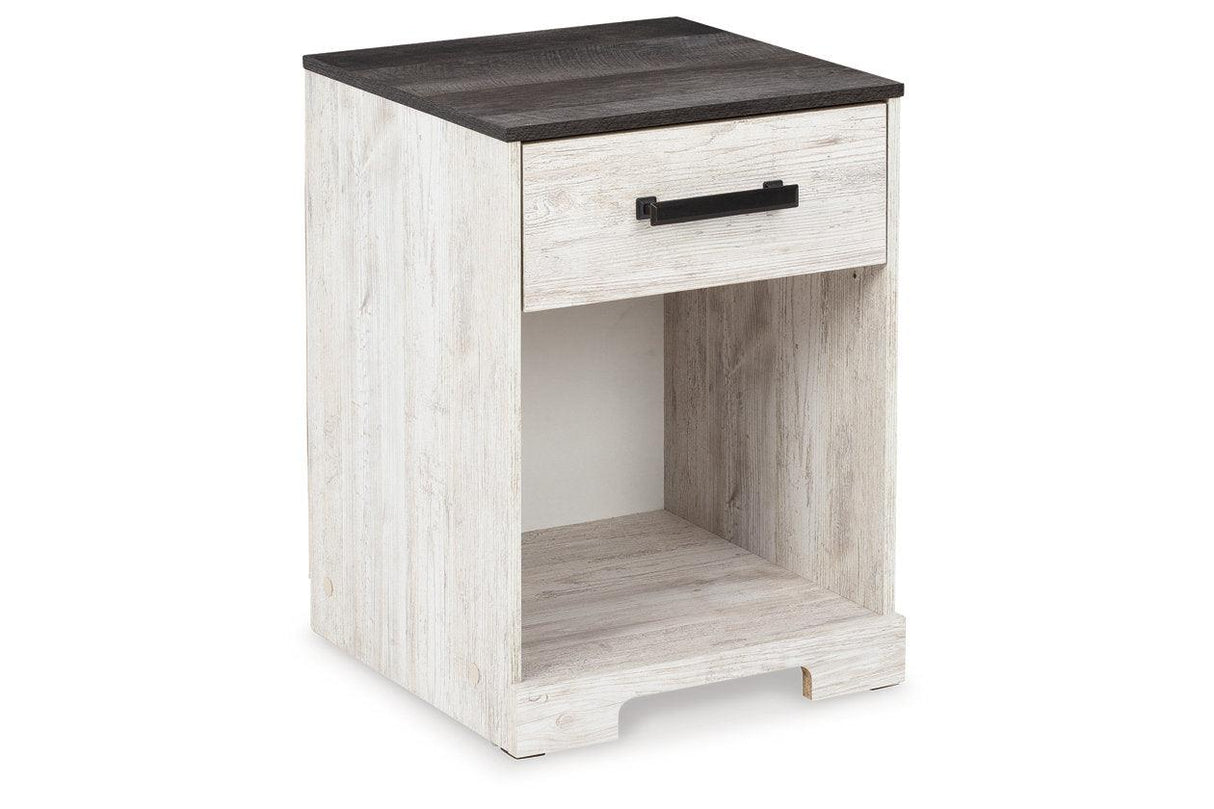 Shawburn Whitewash/Charcoal Gray Nightstand by Ashley at Eve Furniture