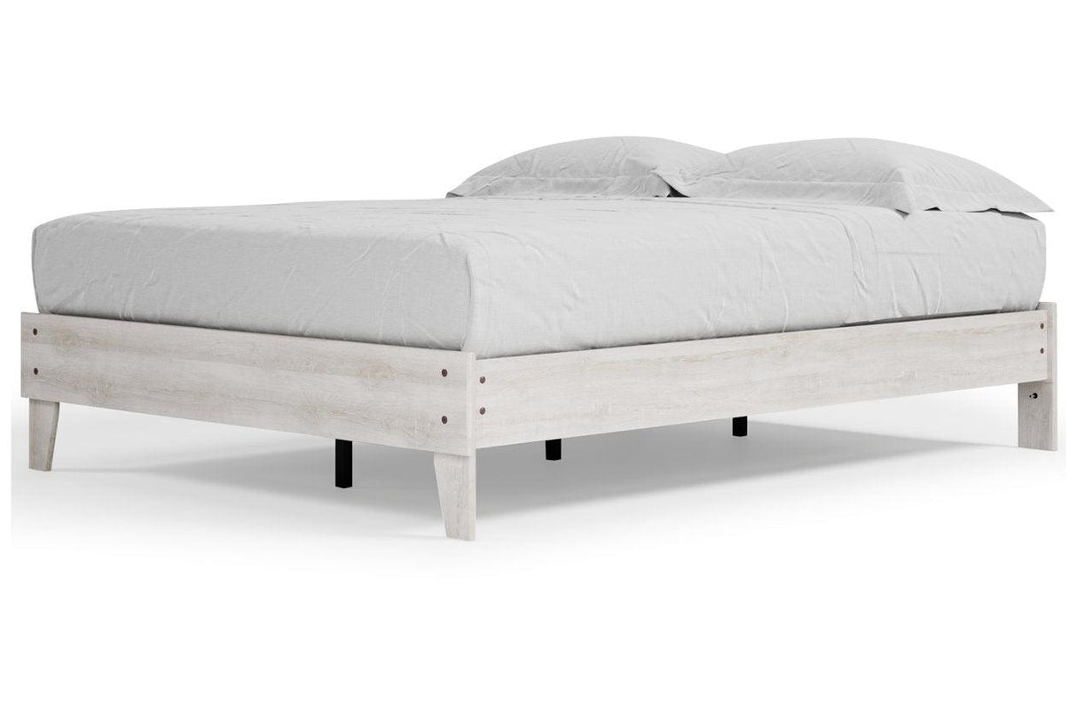 Shawburn Whitewash Queen Platform Bed by Ashley at Eve Furniture