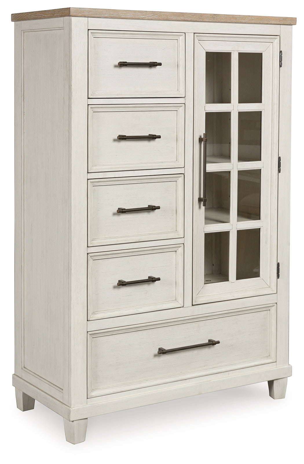Shaybrock Antique White/Brown Panel Bedroom Set by Ashley at Eve Furniture