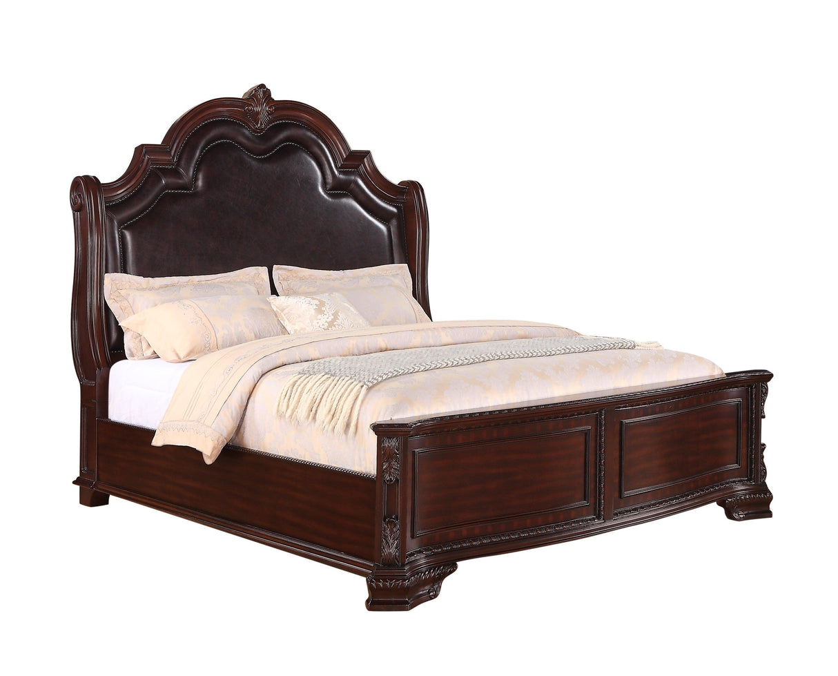 Sheffield Rich Brown Upholstered Panel Bedroom Set by Crown Mark at Eve Furniture