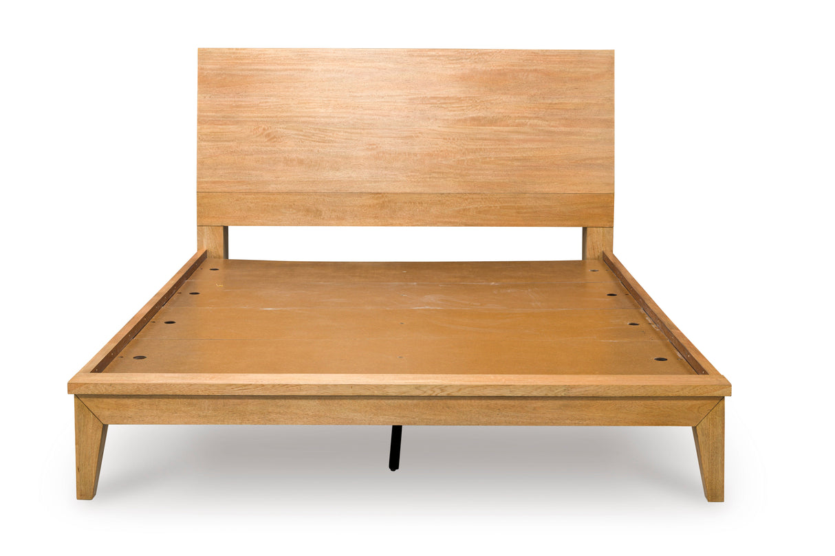 Sherbana Light Brown King Platform Bed by Ashley at Eve Furniture