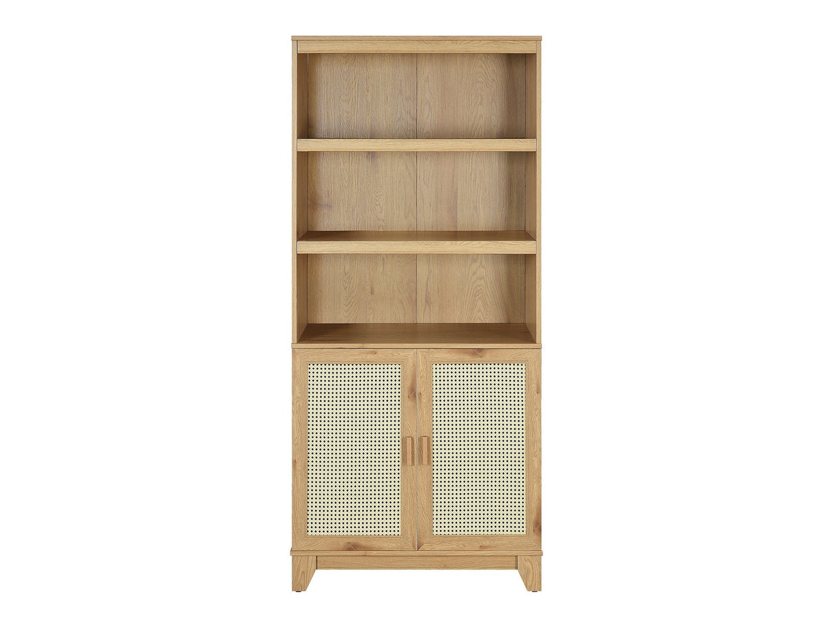 Sheridan Bookcase Cabinet in Nature by Manhattan Comfort at Eve Furniture