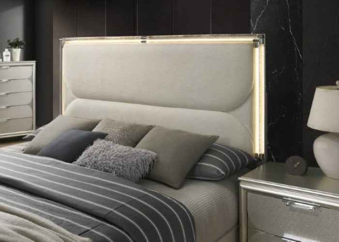 Sheridan Dark Walnut/White 4-Piece Queen Bedroom Set by Furniture of America at Eve Furniture