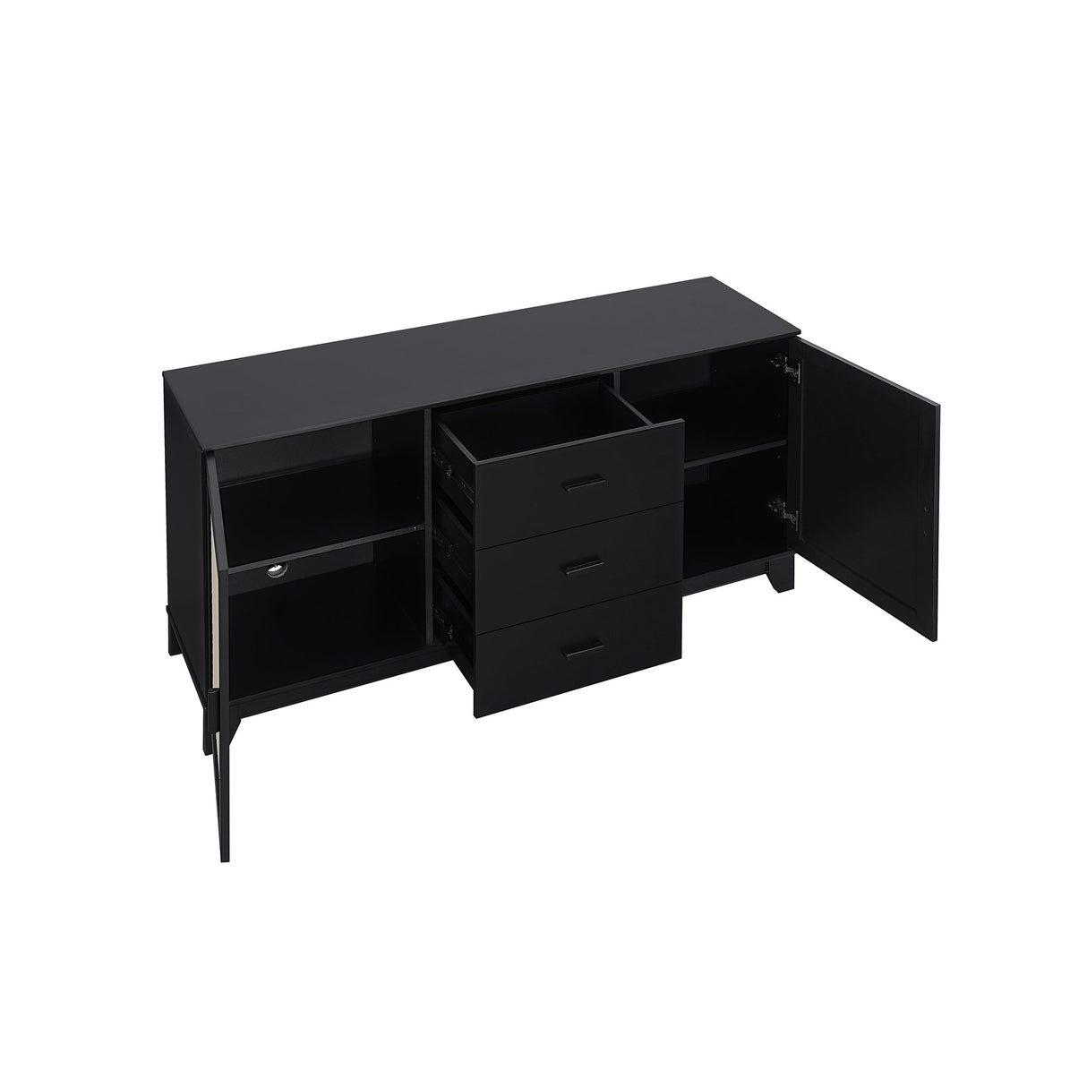 Sheridan Sideboard Cabinet in Black by Manhattan Comfort at Eve Furniture