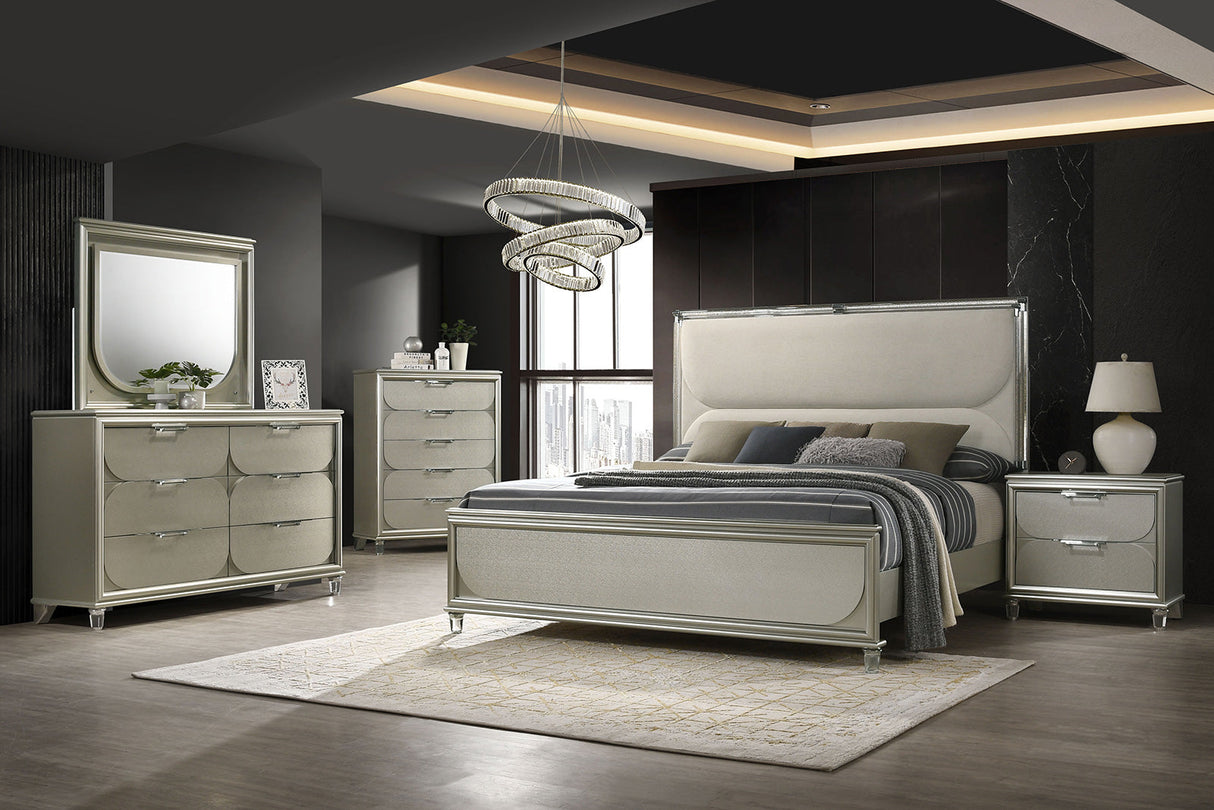 Sheridan Silver, Dark Walnut/White King Bed by Furniture of America at Eve Furniture