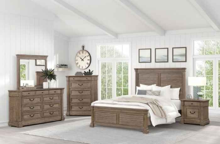 Sheringham Weathered Gray 5-Piece Queen Bedroom Set by Furniture of America at Eve Furniture