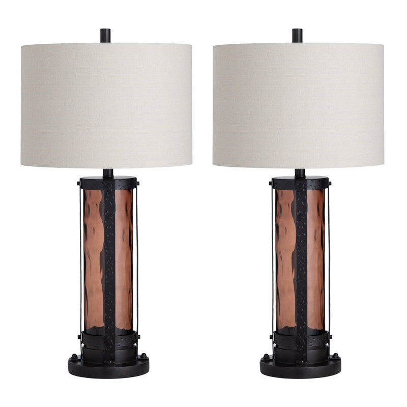 Shiloh Amber/Dark Bronze Table Lamp (Set of 2) by Crestview at Eve Furniture