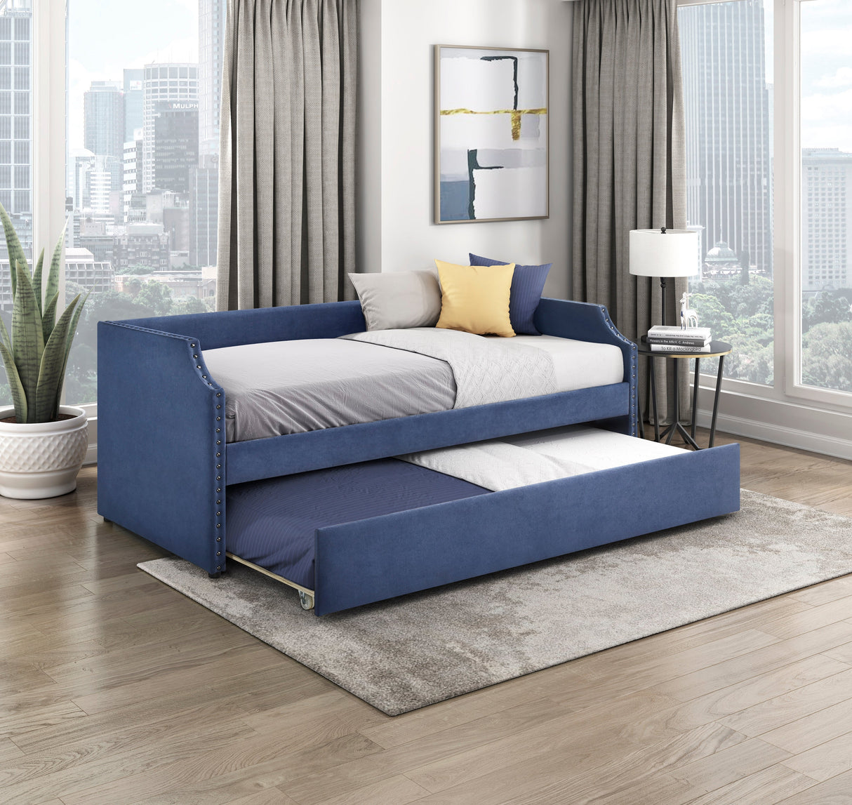Shiloh Blue Twin Daybed with Trundle