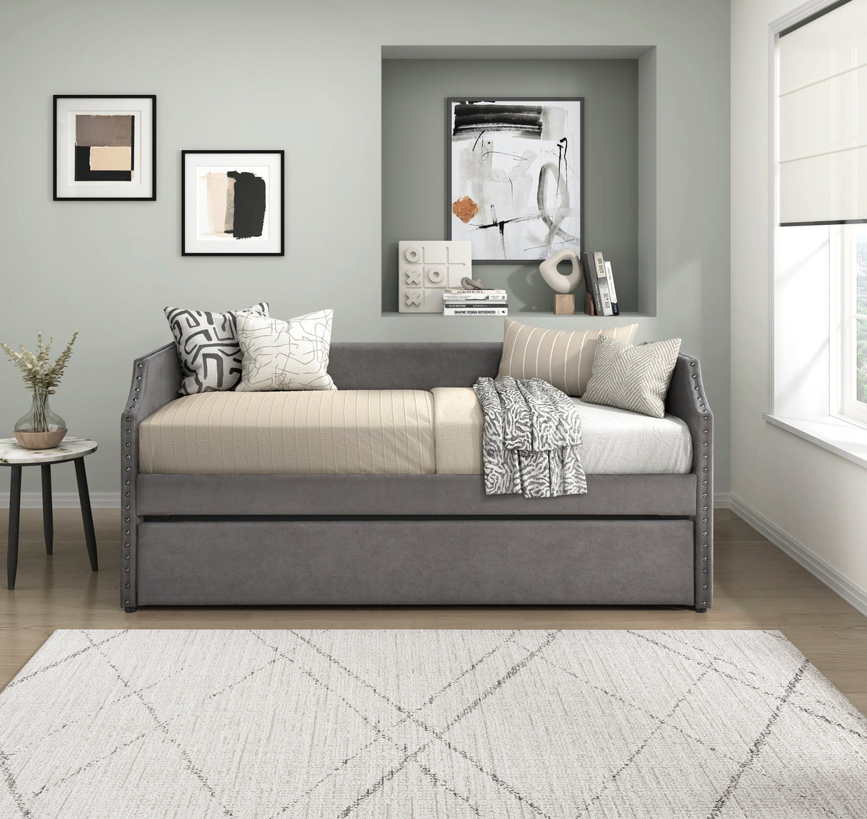 Shiloh Dark Gray Twin Daybed with Trundle