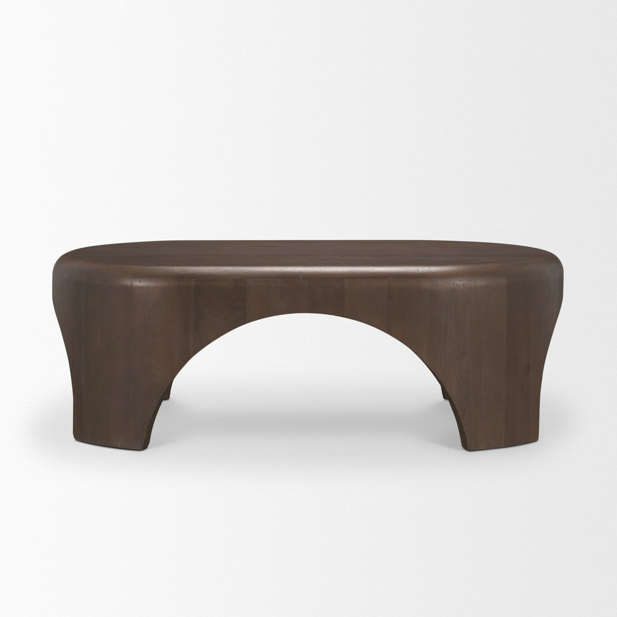 Shima Oval Dark Brown Wood w/ Arched Legs Coffee Table by Mercana at Eve Furniture