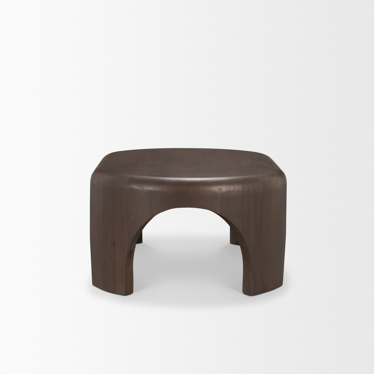 Shima Oval Dark Brown Wood w/ Arched Legs Coffee Table by Mercana at Eve Furniture
