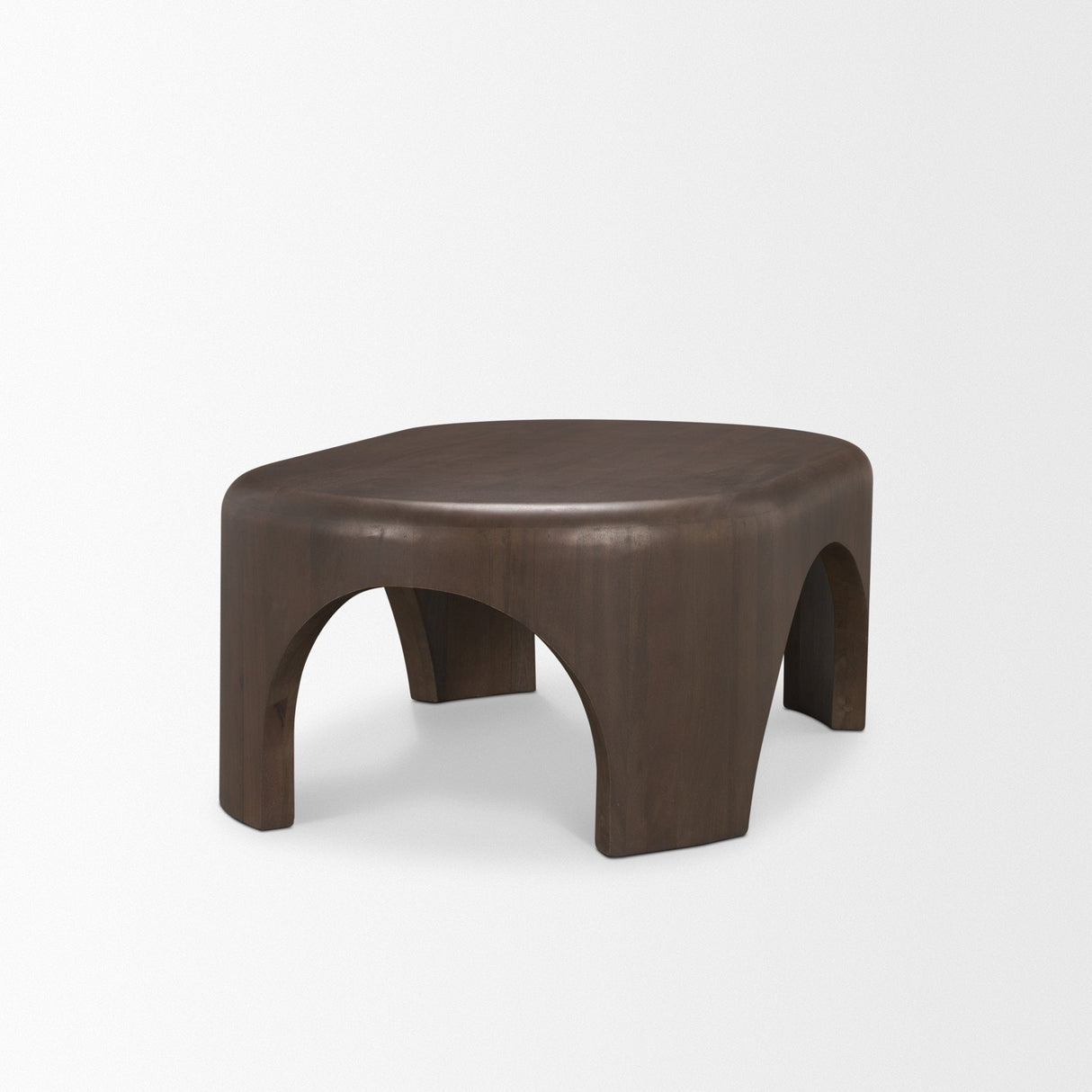 Shima Oval Dark Brown Wood w/ Arched Legs Coffee Table by Mercana at Eve Furniture
