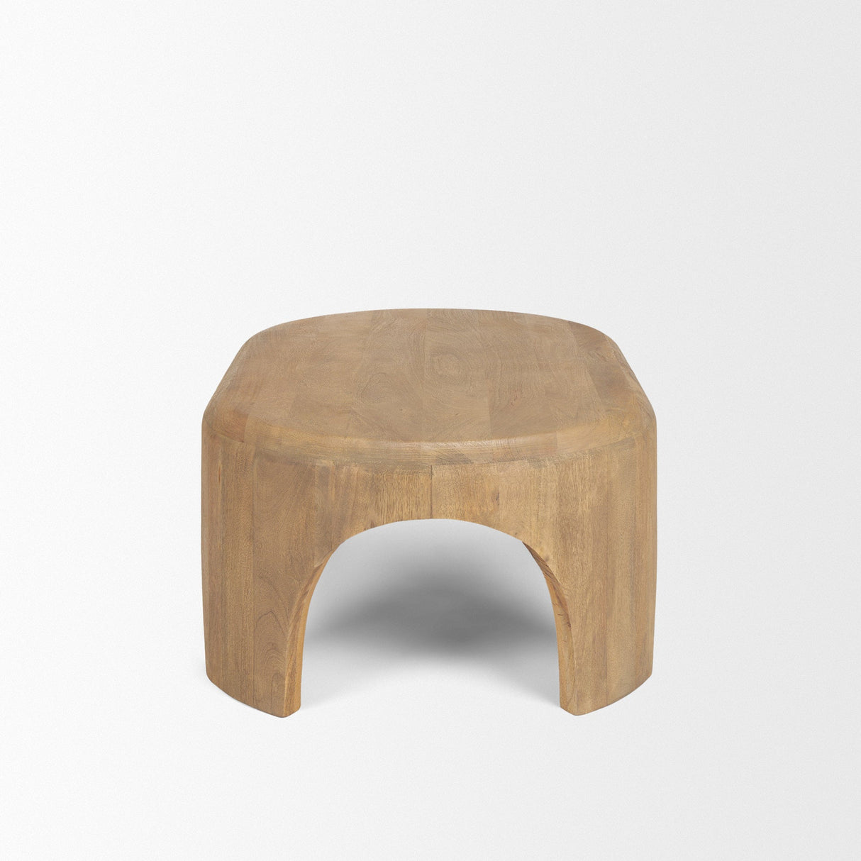 Shima Oval Light Brown Wood w/ Arched Legs Coffee Table by Mercana at Eve Furniture