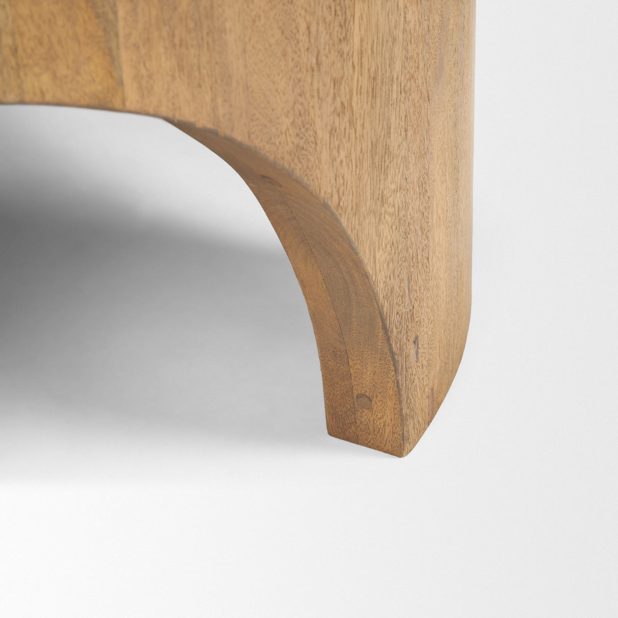 Shima Round Light Brown Wood W/Arched Legs Coffee Table by Mercana at Eve Furniture