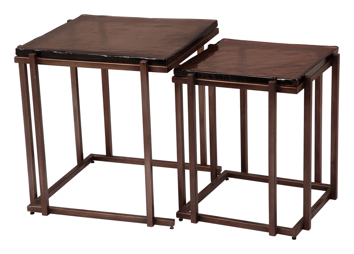 Shimai Bronze Nesting Tables (2-Piece) by Zuomod at Eve Furniture
