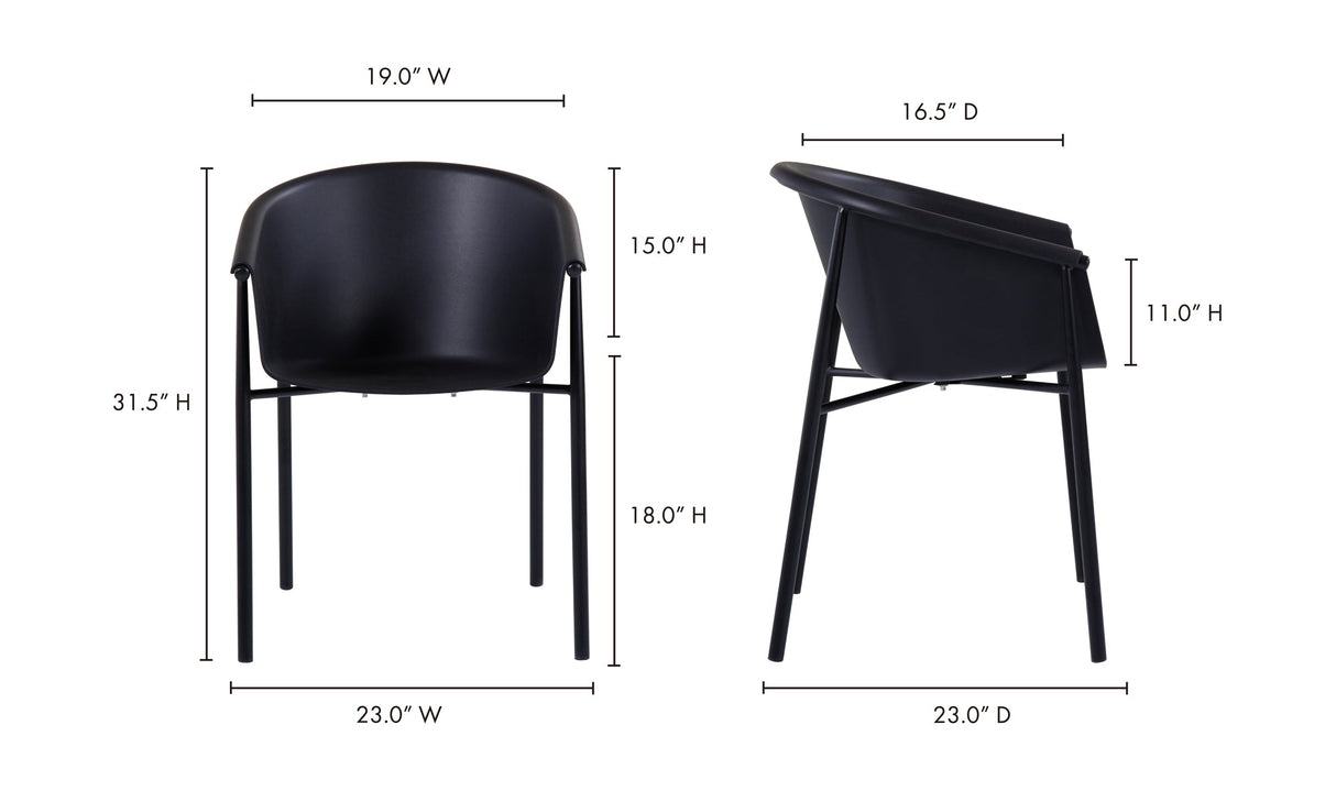 Shindig Outdoor Dining Chair Black by Moe's Home at Eve Furniture