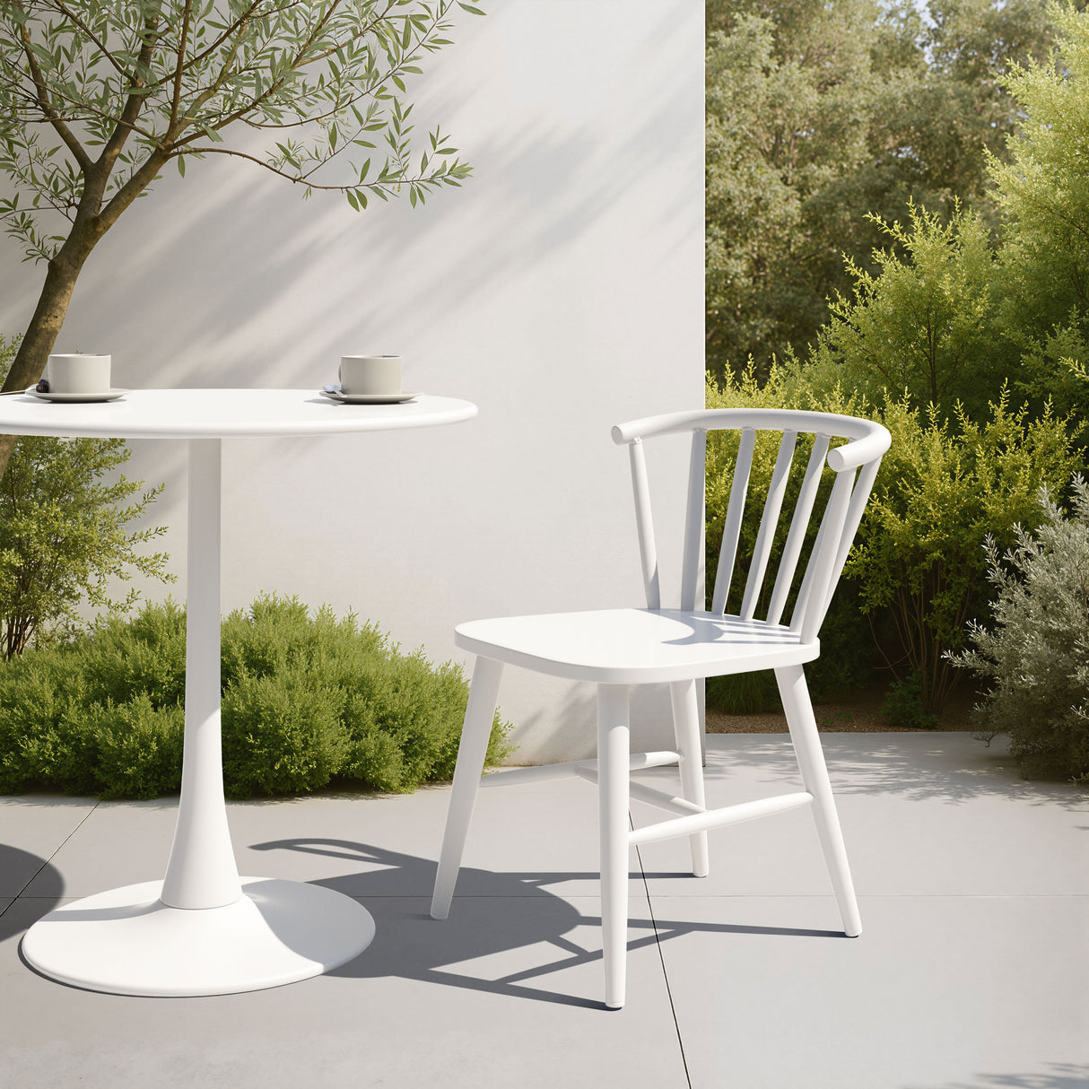 Shio White Outdoor Dining Chair by Zuomod at Eve Furniture