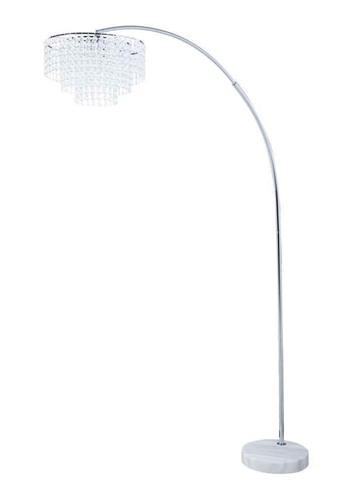 Shirley Chrome/Crystal Marble Base Floor Lamp by Coaster at Eve Furniture
